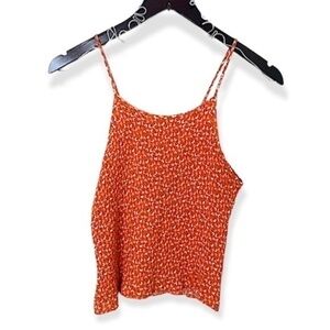 Paper Crain NWT's Spagetti Strap Boho Floral Print Shirred Tank Top Size Small